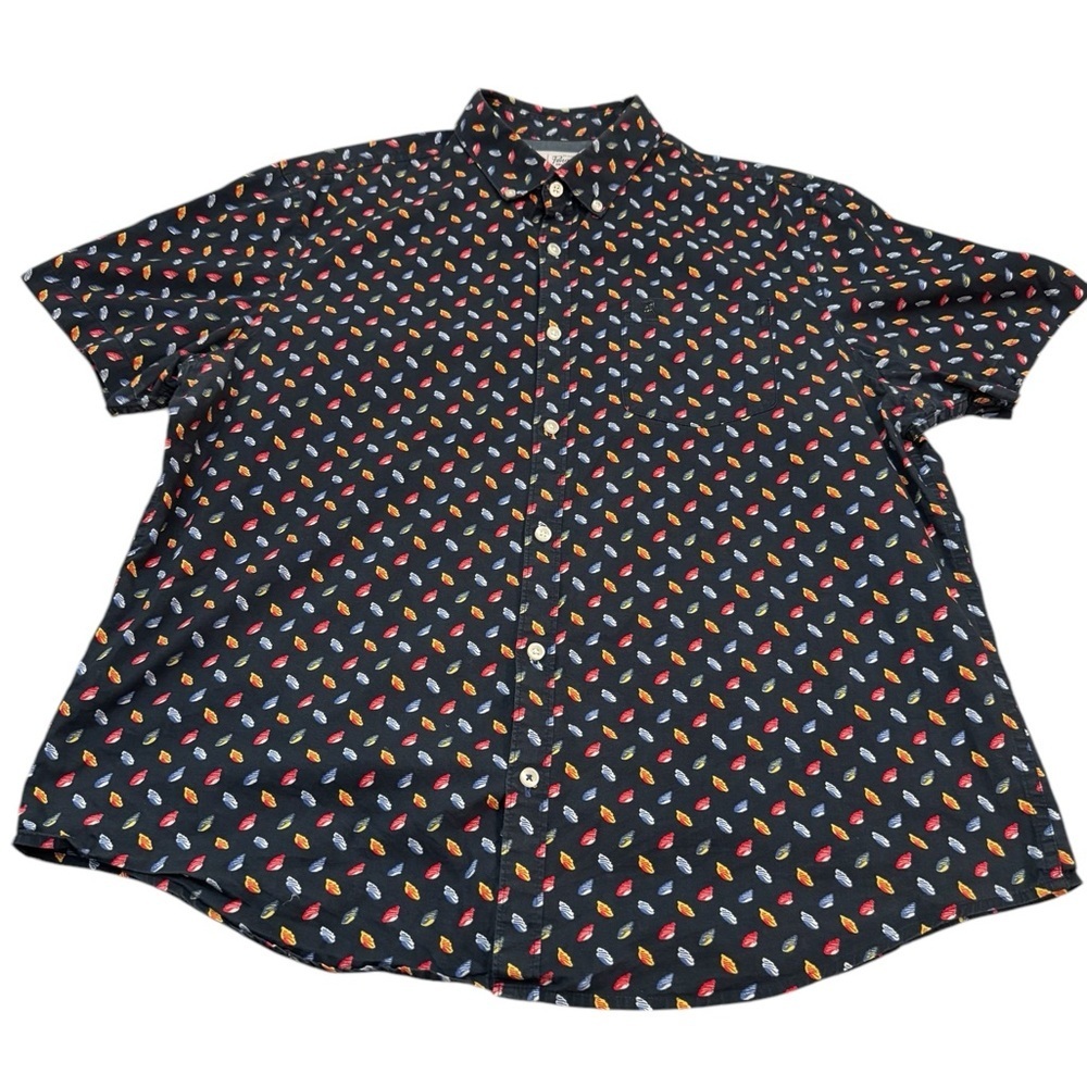 Original Penguin Navy Shell Print Short Sleeve Shirt XL